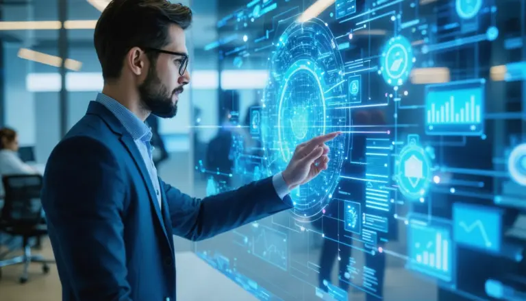 AIを活用した業務効率化と生産性向上のビジネスイメージ