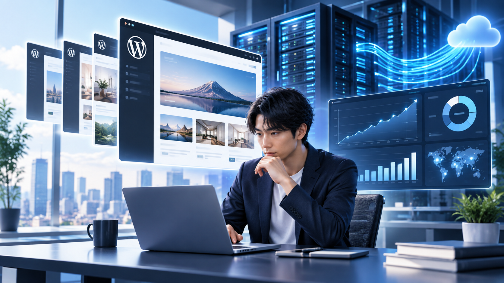 エックスサーバー開設とWordPressブログ運用のイメージ